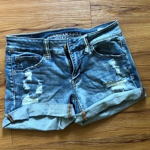 American Eagle distressed jean shorts